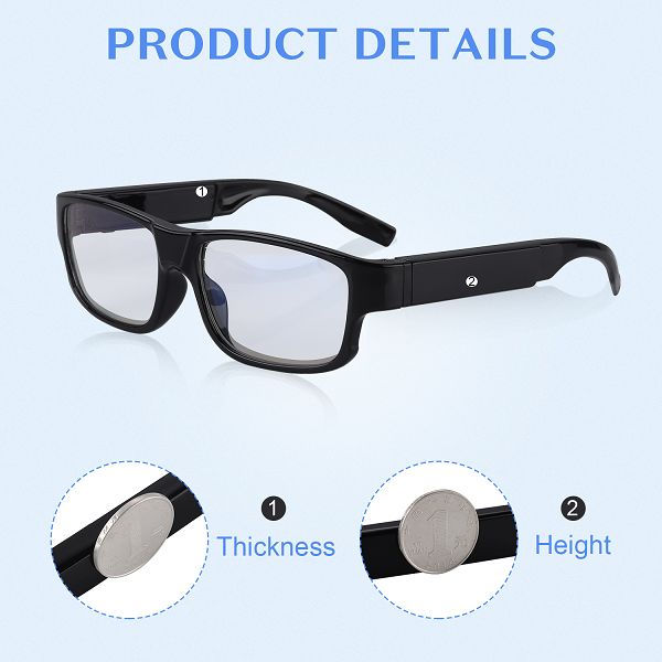 Spyglasses with Full HD and 30 fps hidden camera